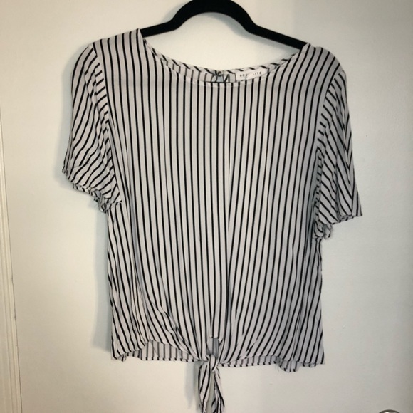 Socialite Tops - Socialite - Striped Top with Tie Front